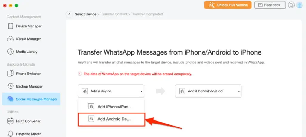 2-Cara mentransfer data WhatsApp dari Android ke iPhone