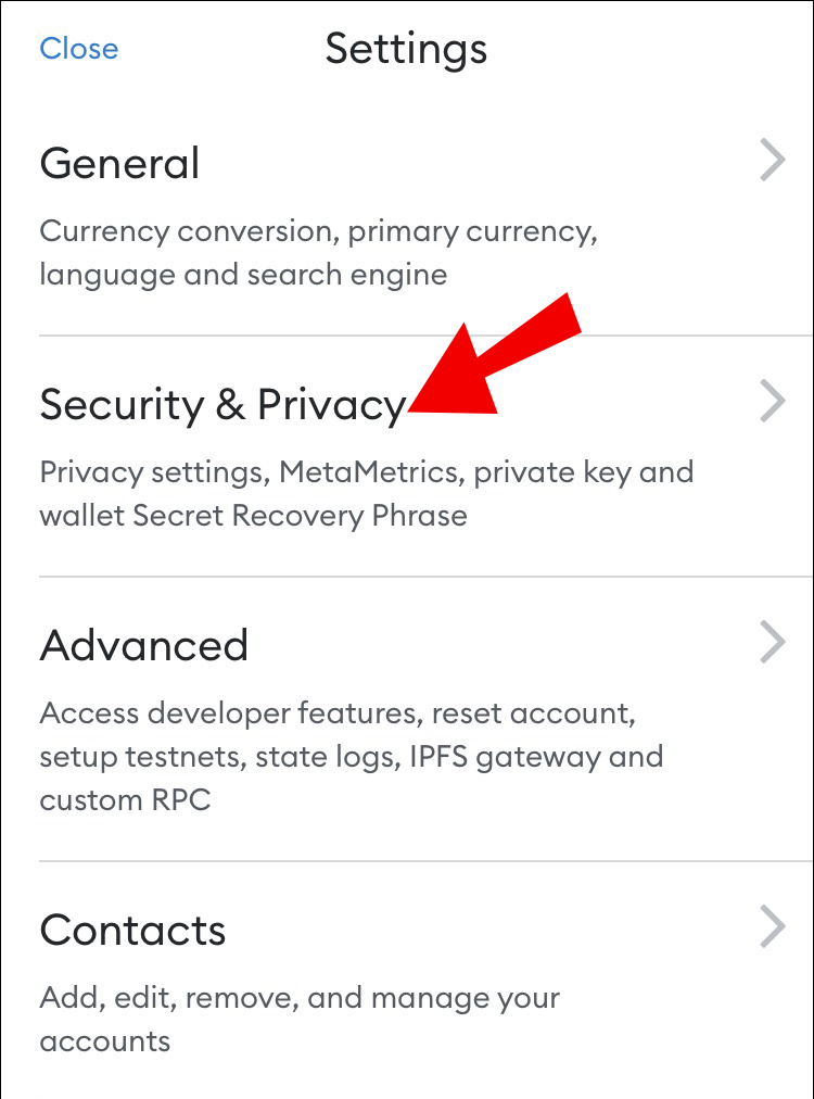 security and privacy di metamsak iphone